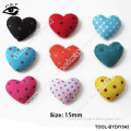 15MM Flatback fabric button heart shaped button for clothing hair accessories craft bags shoes